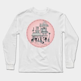 Pink Gay Paris Cafe Life Long Sleeve T-Shirt